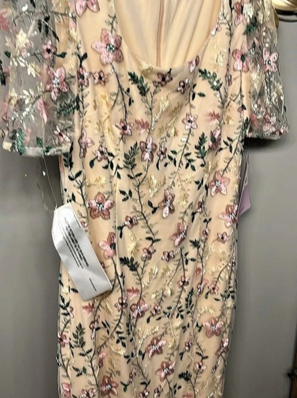 JS Collections Floral Maxi Dress Beige & Pink Size 10